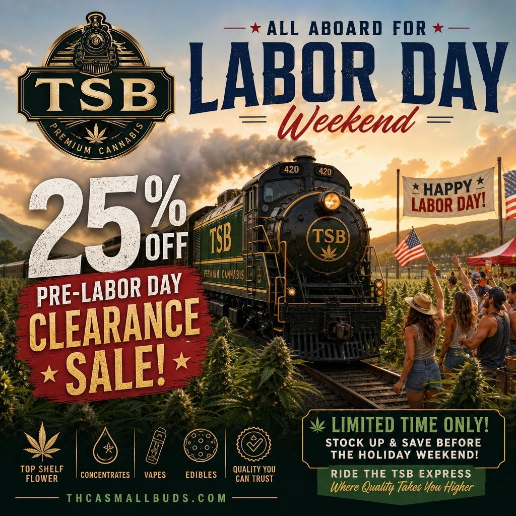 THCA Small Buds Labor Day Sale Flyer